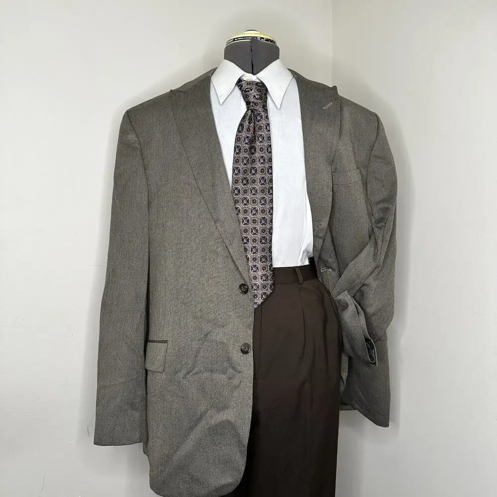 Mens 46R Blazer Gray 2 Button 3XL 50